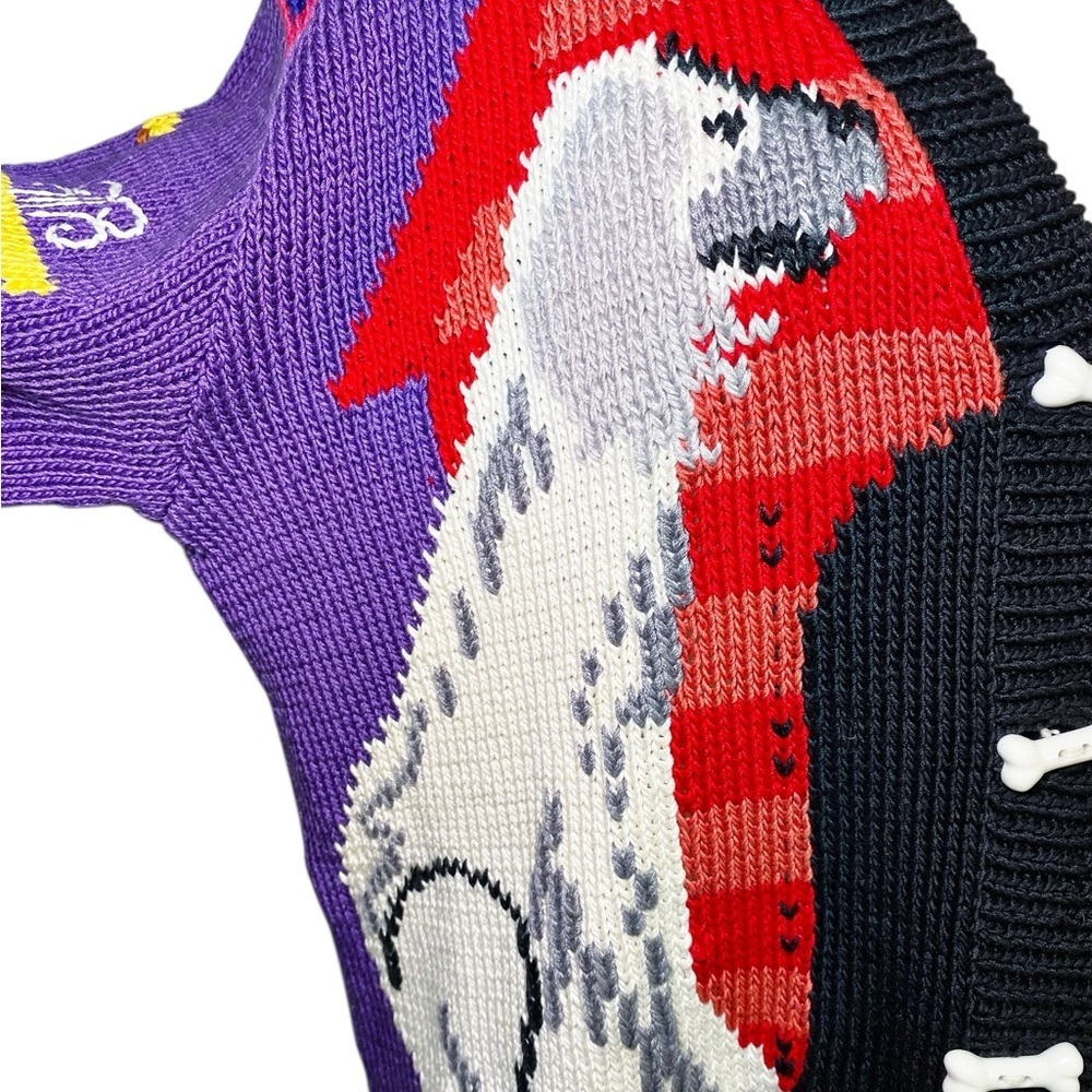 Berek Marta D Vintage 90’s Hand Knit Dogs Best In Show Cardigan Sweater - Picture 4 of 15